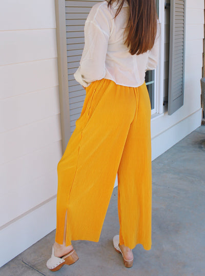 Orange Pleated Pants