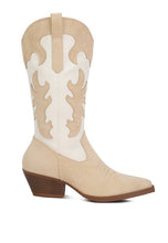Load image into Gallery viewer, Labryne Suede Patchwork Cowboy Boots
