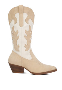 Labryne Suede Patchwork Cowboy Boots