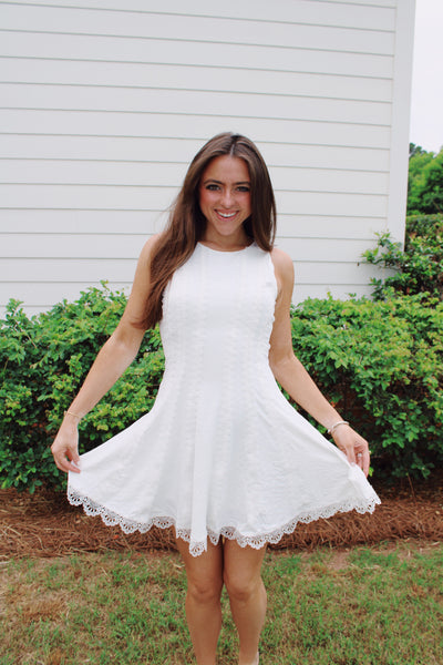 Heather Lace Trimmed Mini Dress