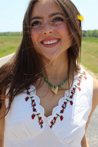 Green Bandana Heart Necklace 