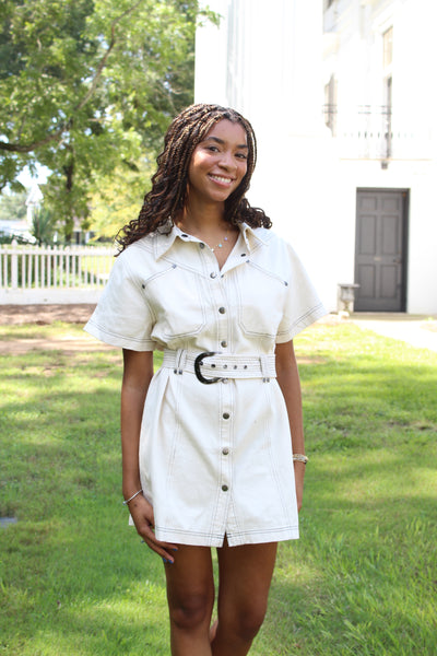 Elle Belted Shirt Mini Dress