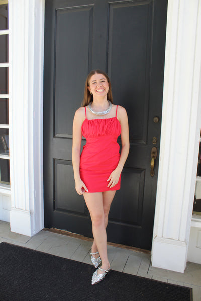 Sabrina Gathered Mini Dress