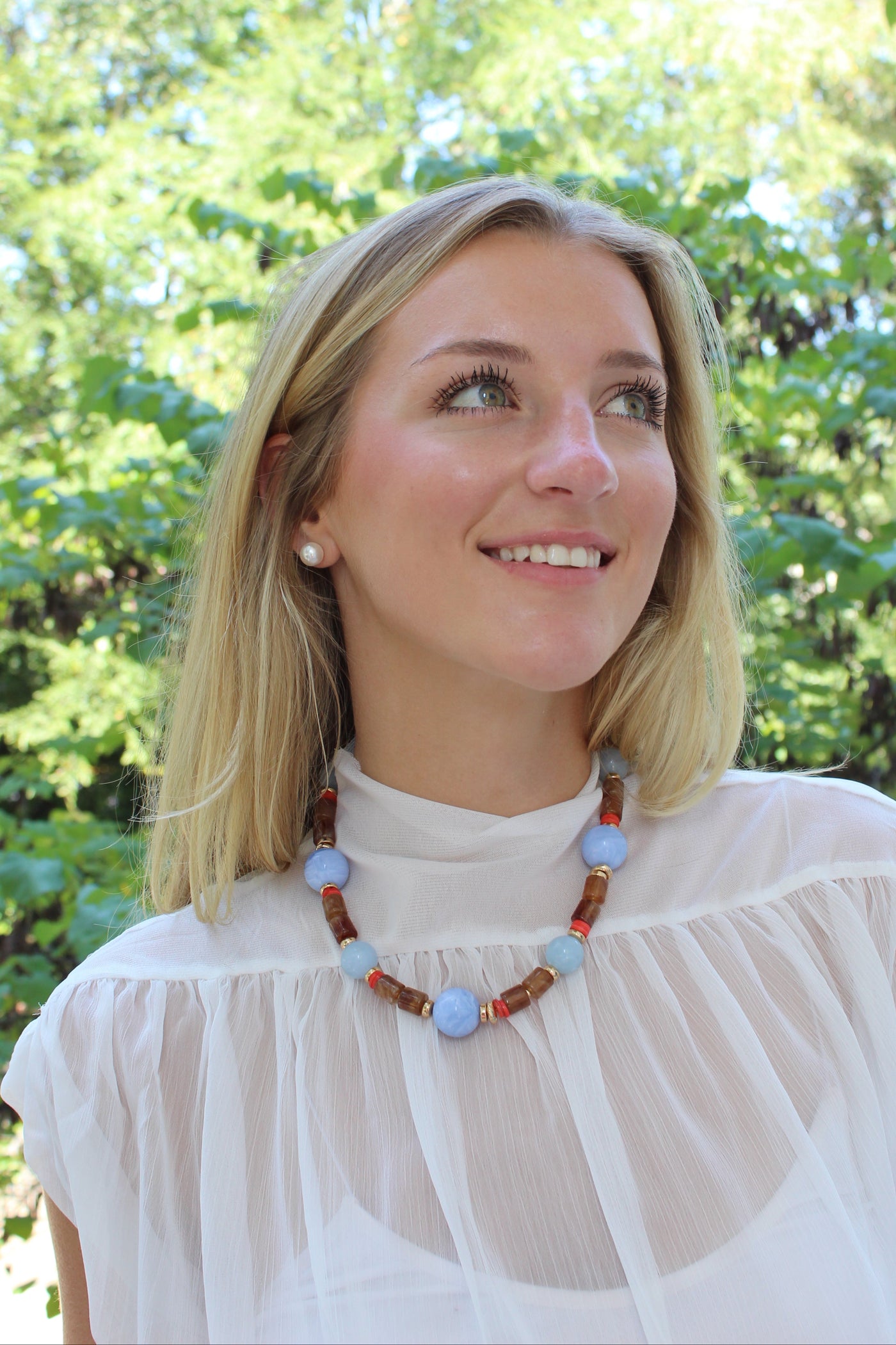 Natural Resin Beaded Necklace