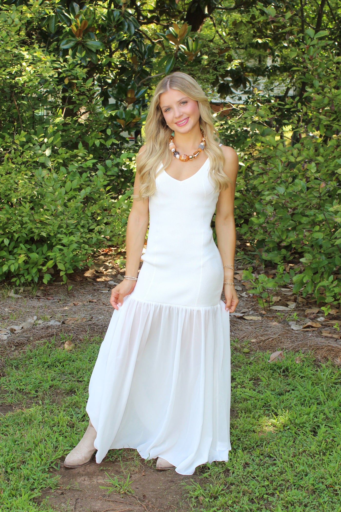 Chiffon Knitted Maxi Dress