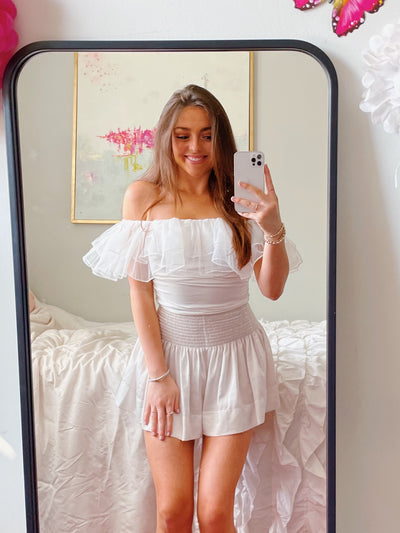 Milena Off-Shoulder Organza Crop Top