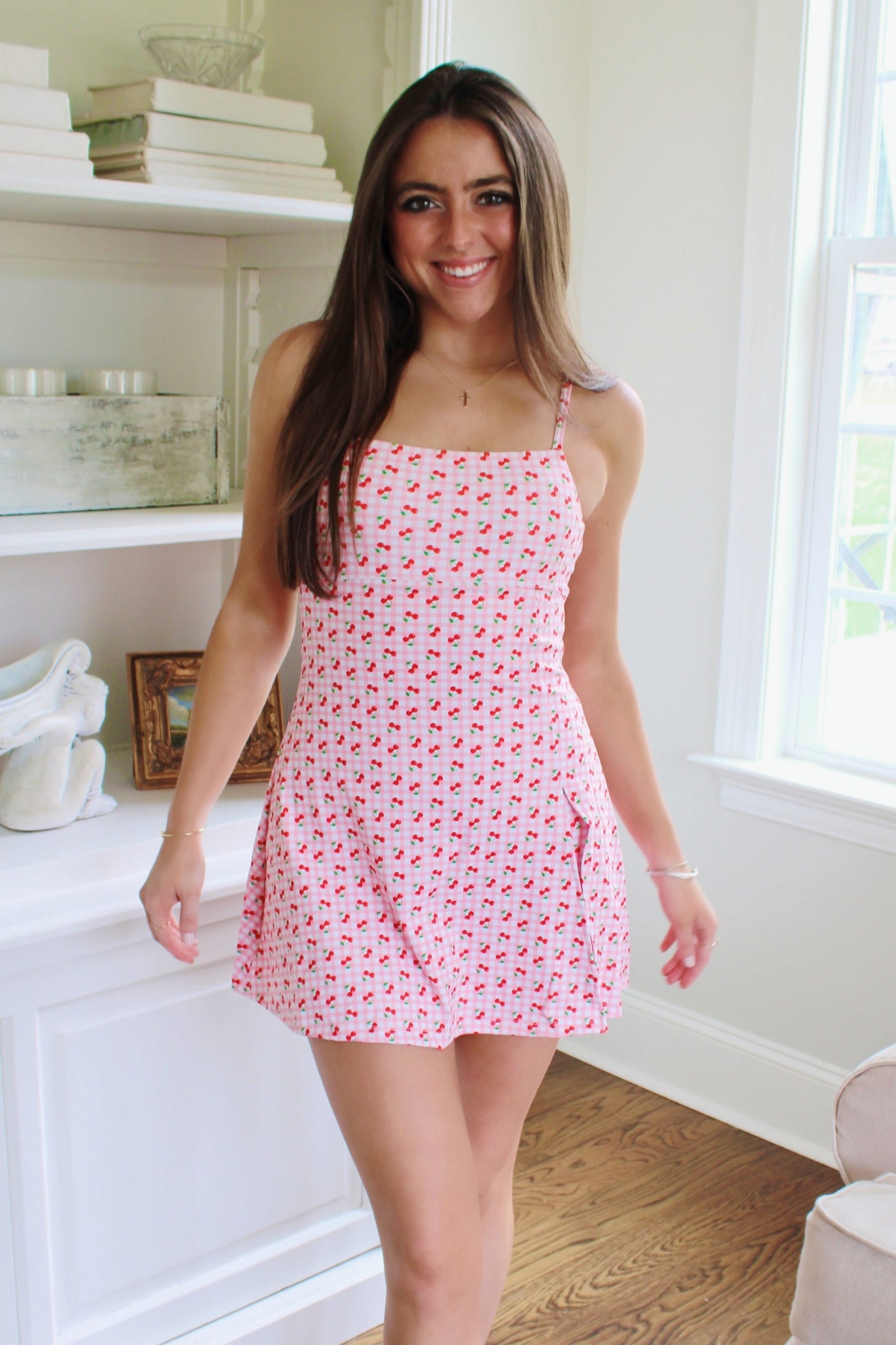 Cherry Gingham Athletic Dress