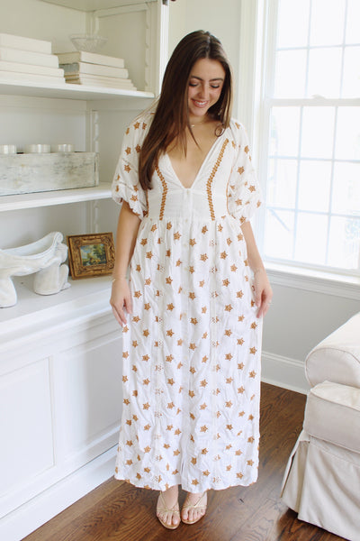 Gina Embroidered Maxi Dress