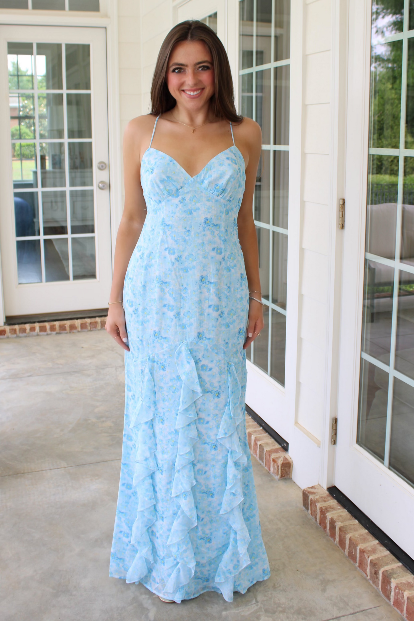 luana maxi dress Luana Ruffle Sleeve Tiered Maxi Dress