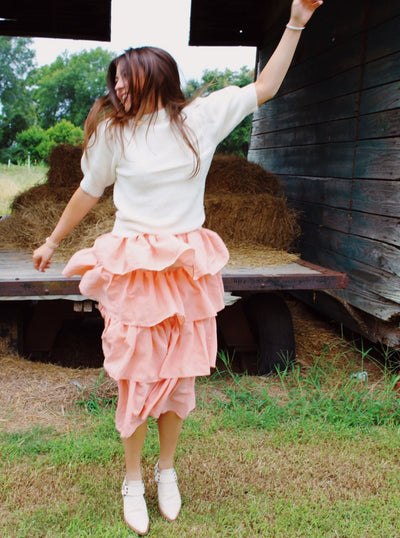Pure Sweetness Tiered Midi Skirt