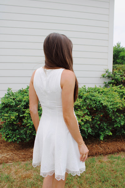 Heather Lace Trimmed Mini Dress