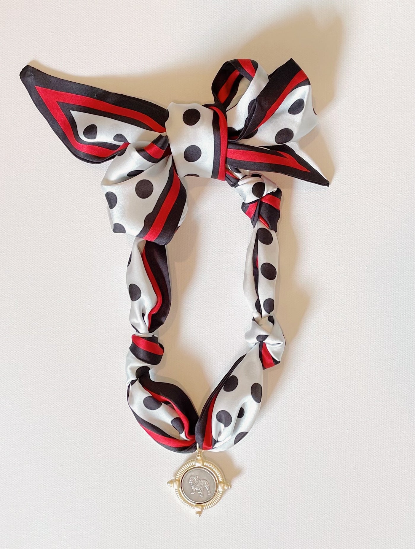Bulldawg Polka Dot Scarf Necklace