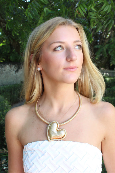 Vintage Heart Gold Choker
