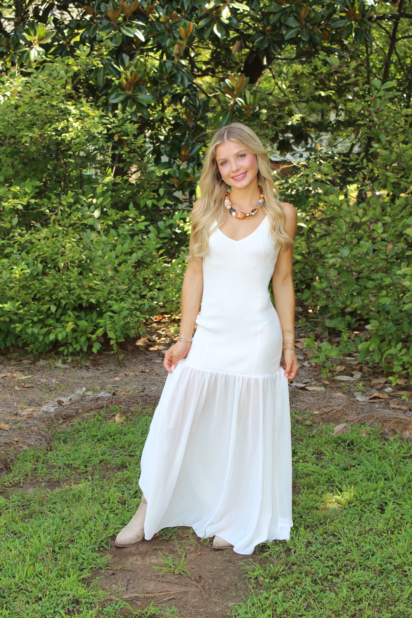 Chiffon Knitted Maxi Dress