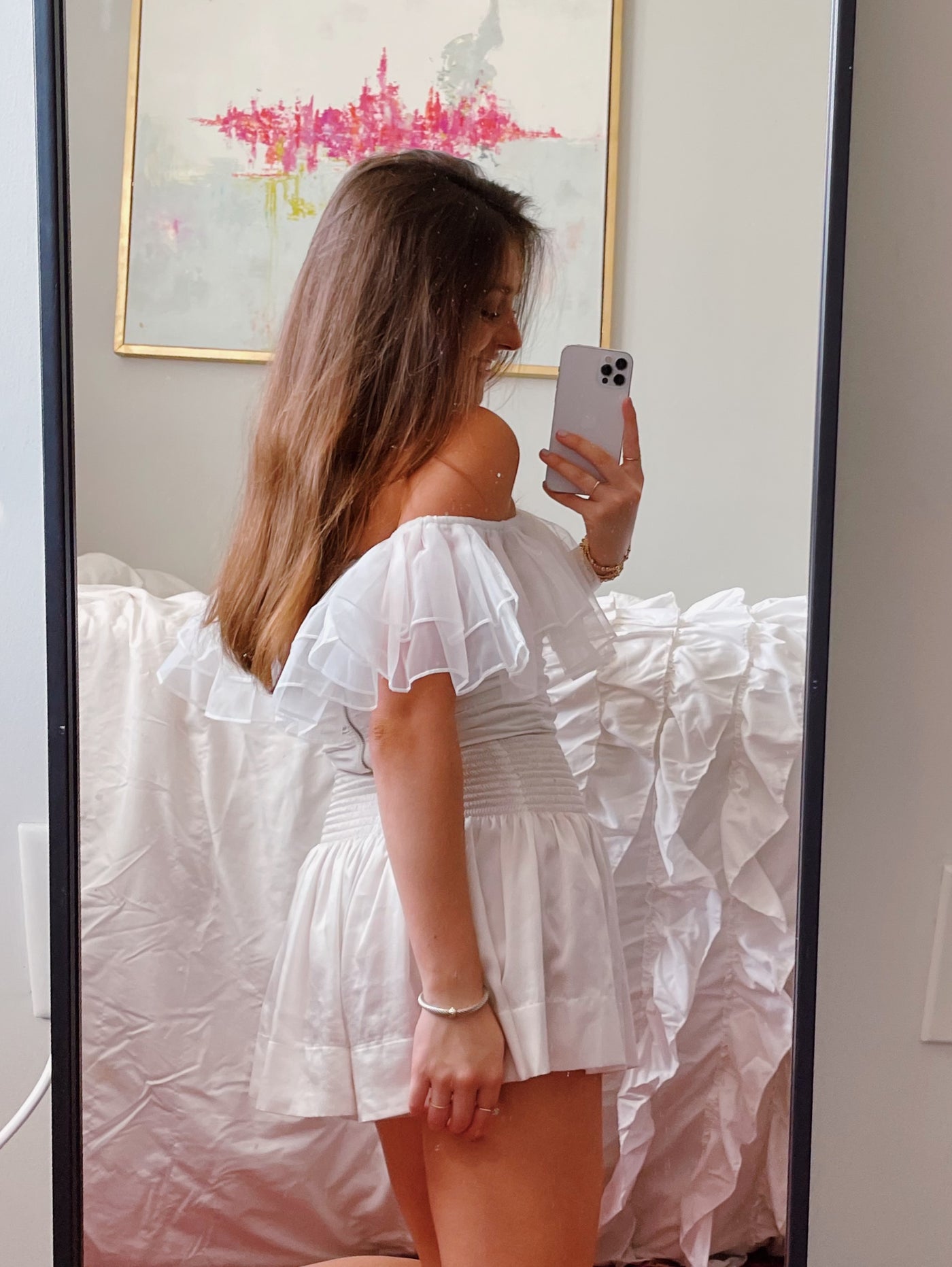 Milena Off-Shoulder Organza Crop Top