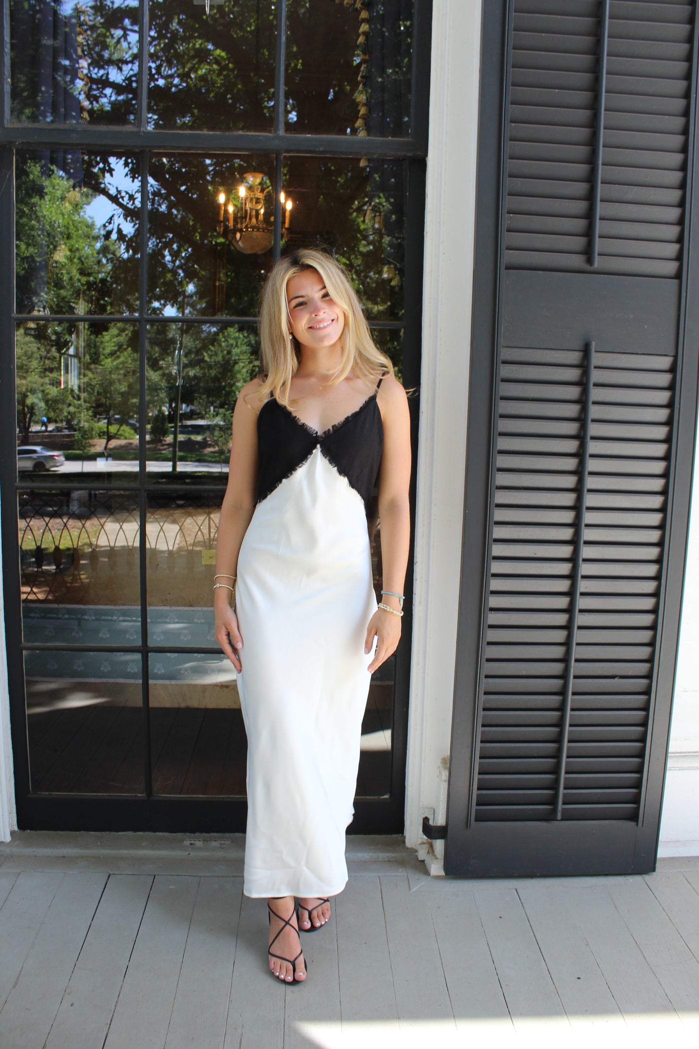 Maude Contrast Maxi Slip Dress