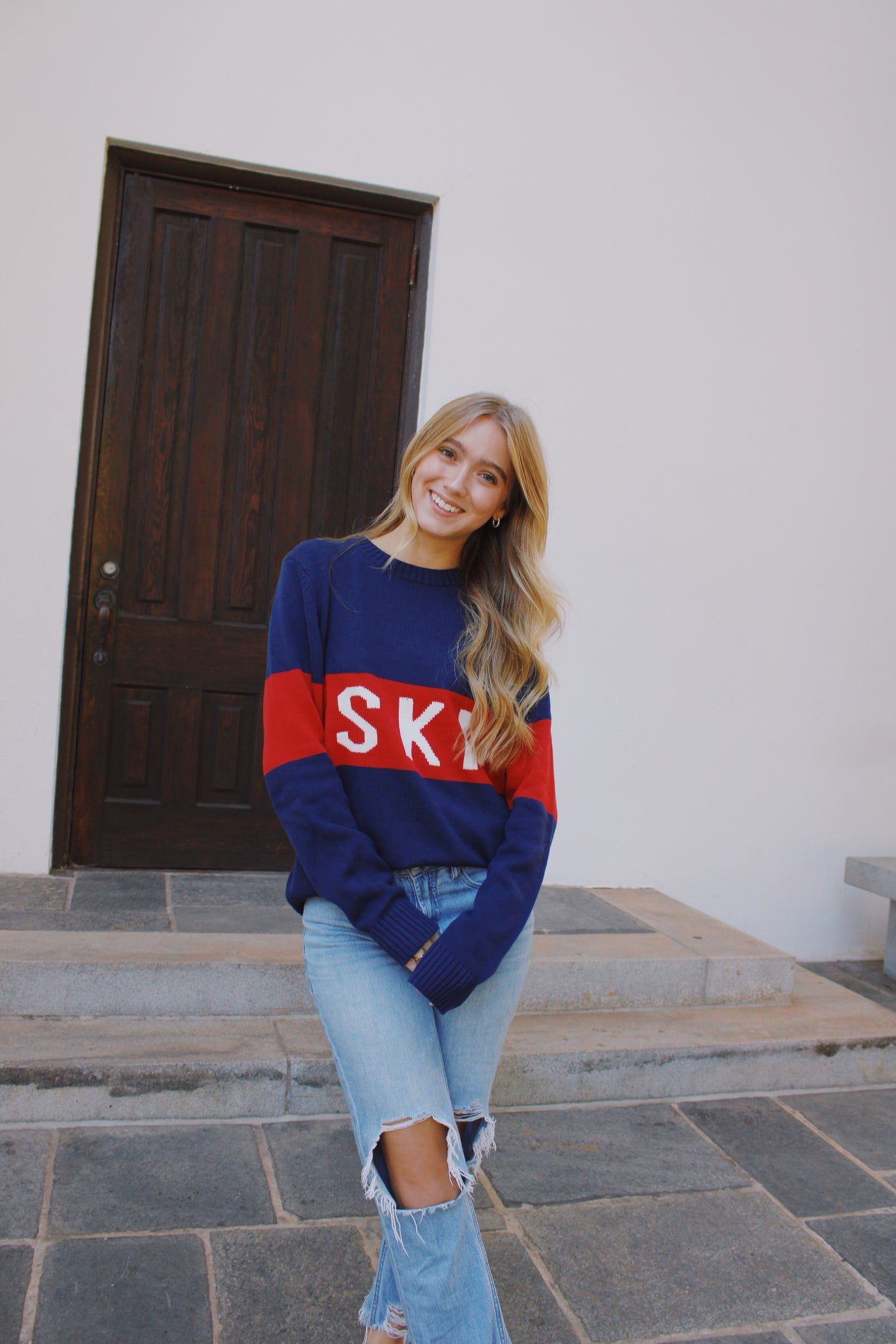 Navy Block SKI Sweater