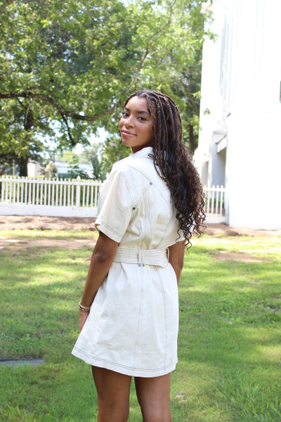 Elle Belted Shirt Mini Dress