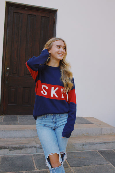 Navy Block SKI Sweater