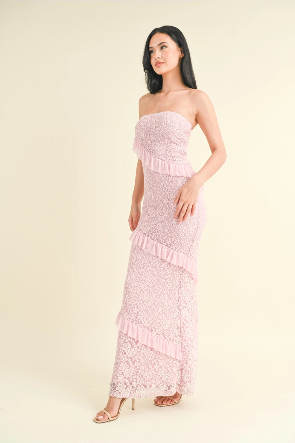 Lucile Ruffle Maxi Gown