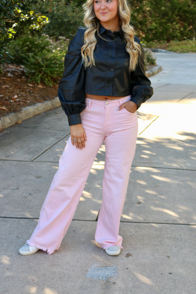 Blush Pink High Waisted Jeans