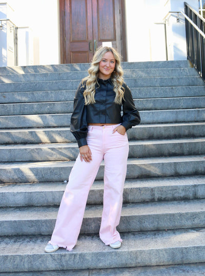 Blush Pink High Waisted Jeans