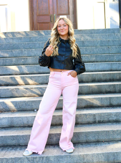 Blush Pink High Waisted Jeans