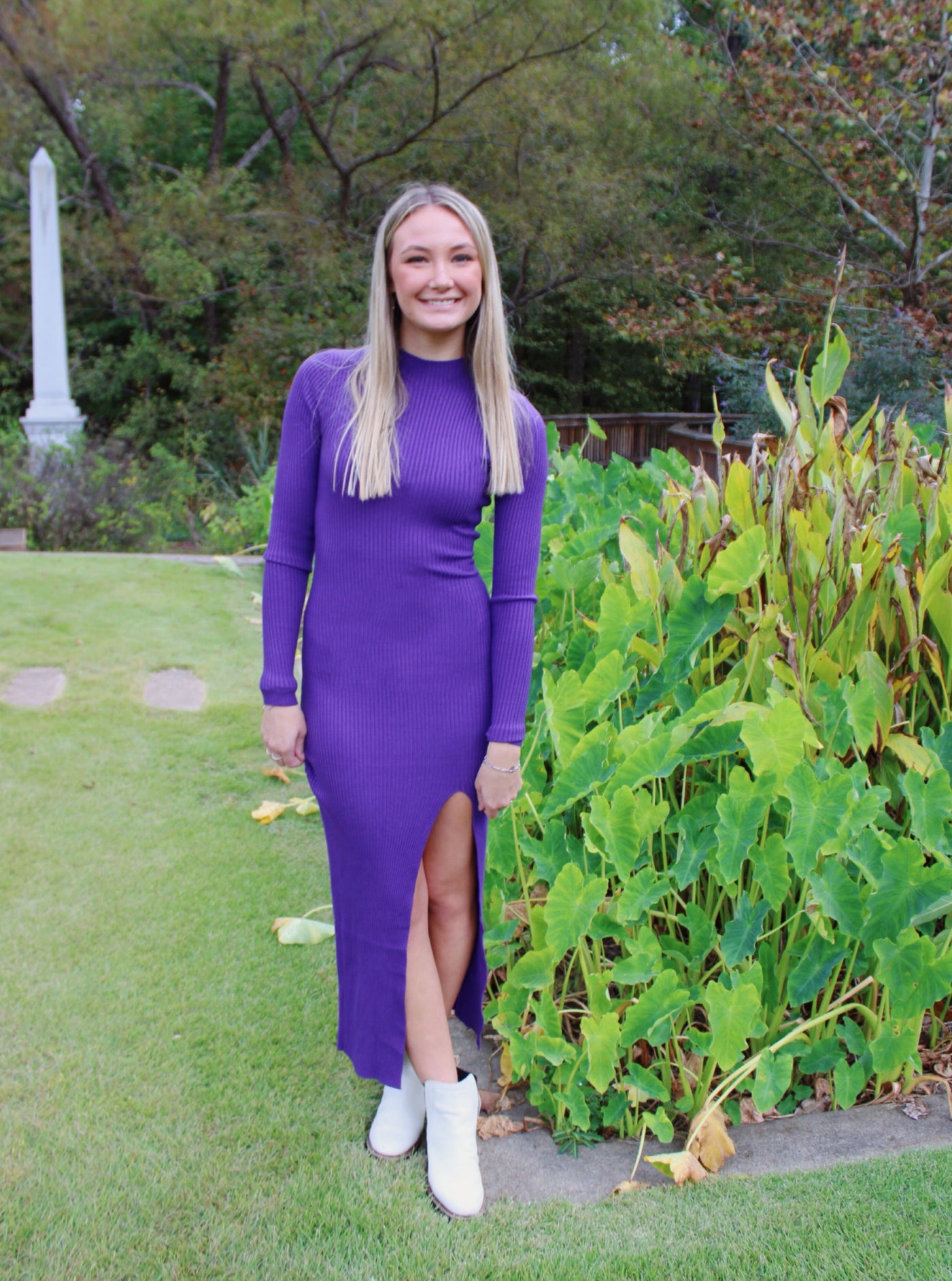 Purple Knitted Maxi Dress