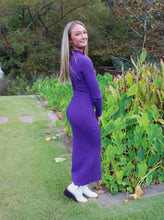 Load image into Gallery viewer, Purple Knitted Maxi Dress
