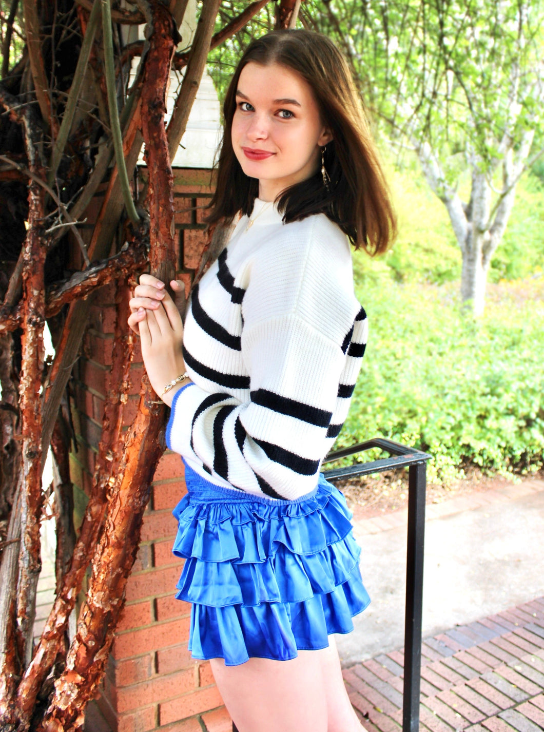 Royal Blue Ruffle Mini Skirt