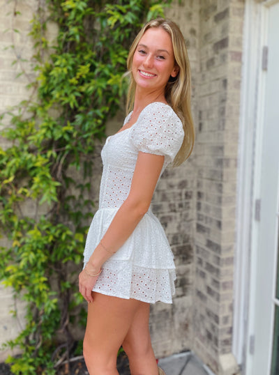 Darling Eyelet Romper (White)