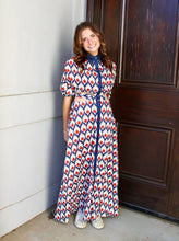 Load image into Gallery viewer, Navy Print Maxi Dress
