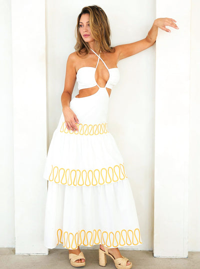 Positano Embroidered Maxi Dress