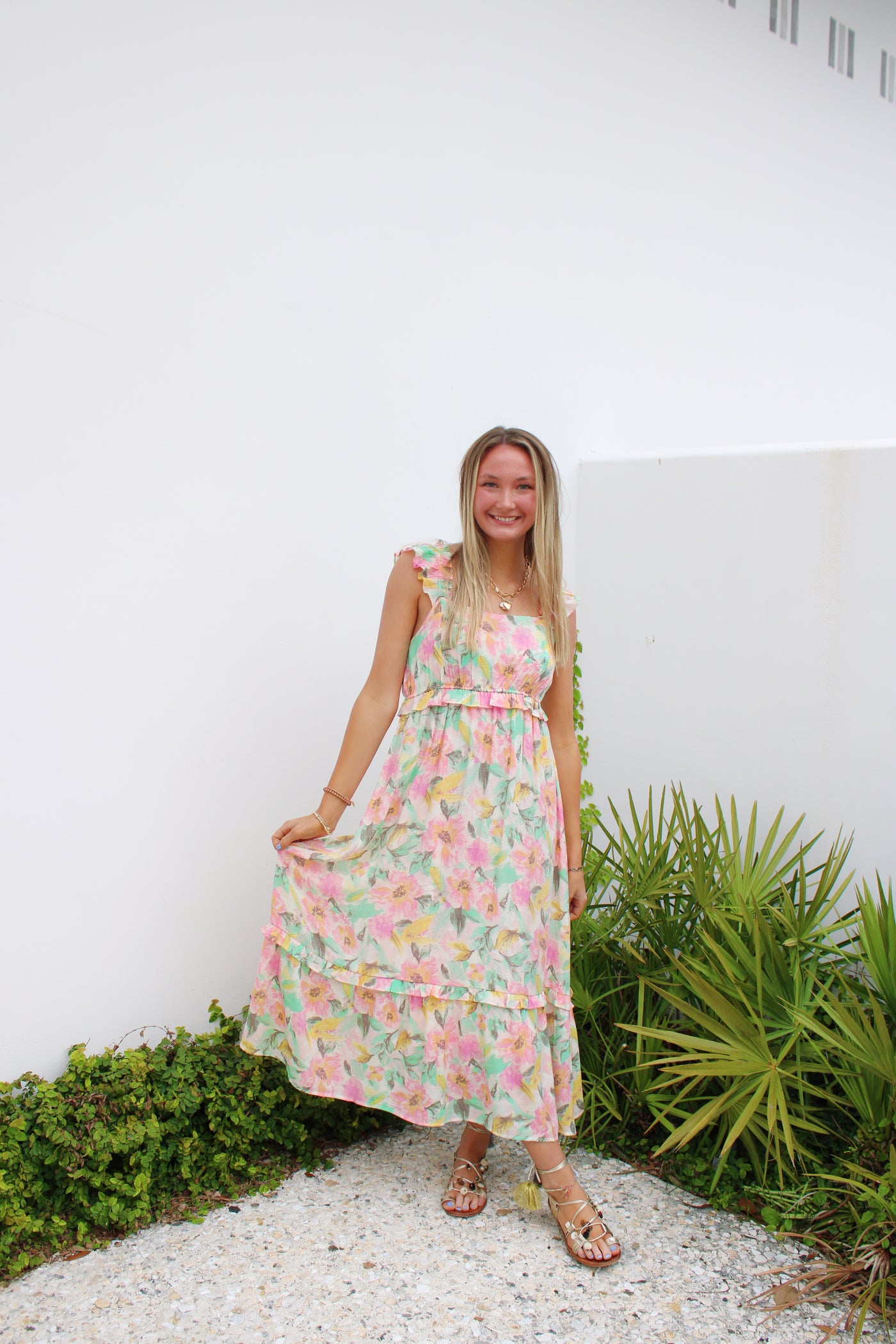 Allie Watercolor Midi Dress