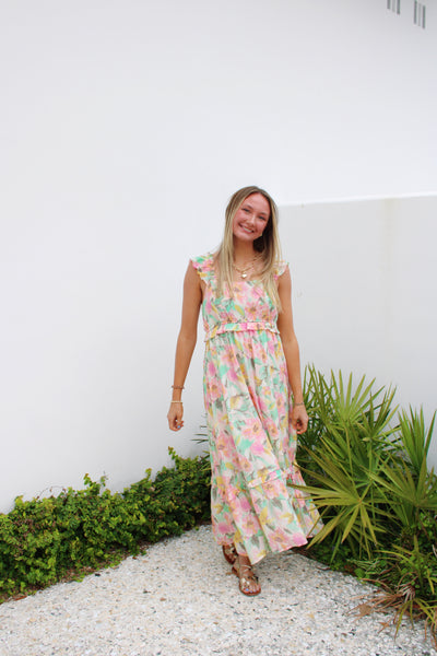 Allie Watercolor Midi Dress