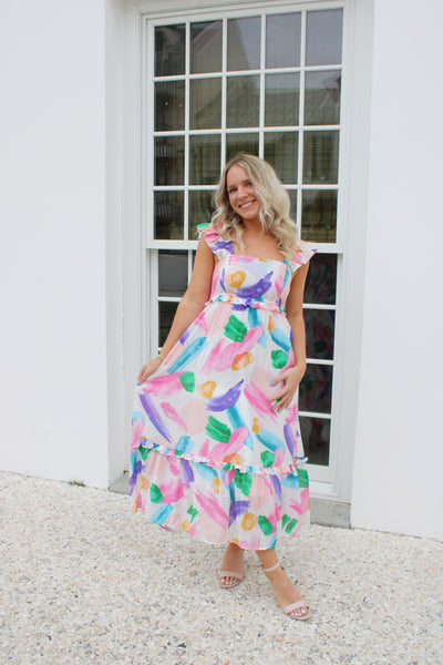 Alexis Watercolor Midi Dress