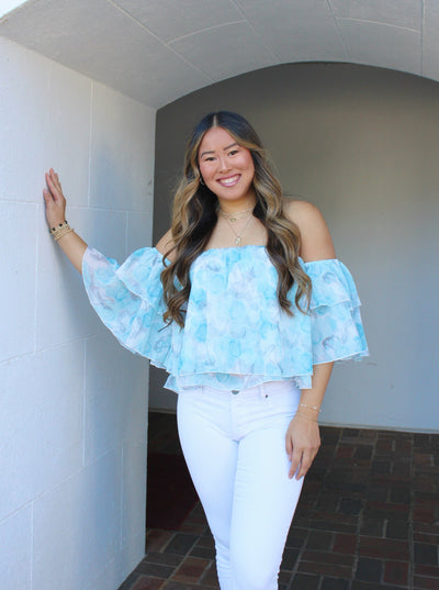 Davia Ruffle Floral Top