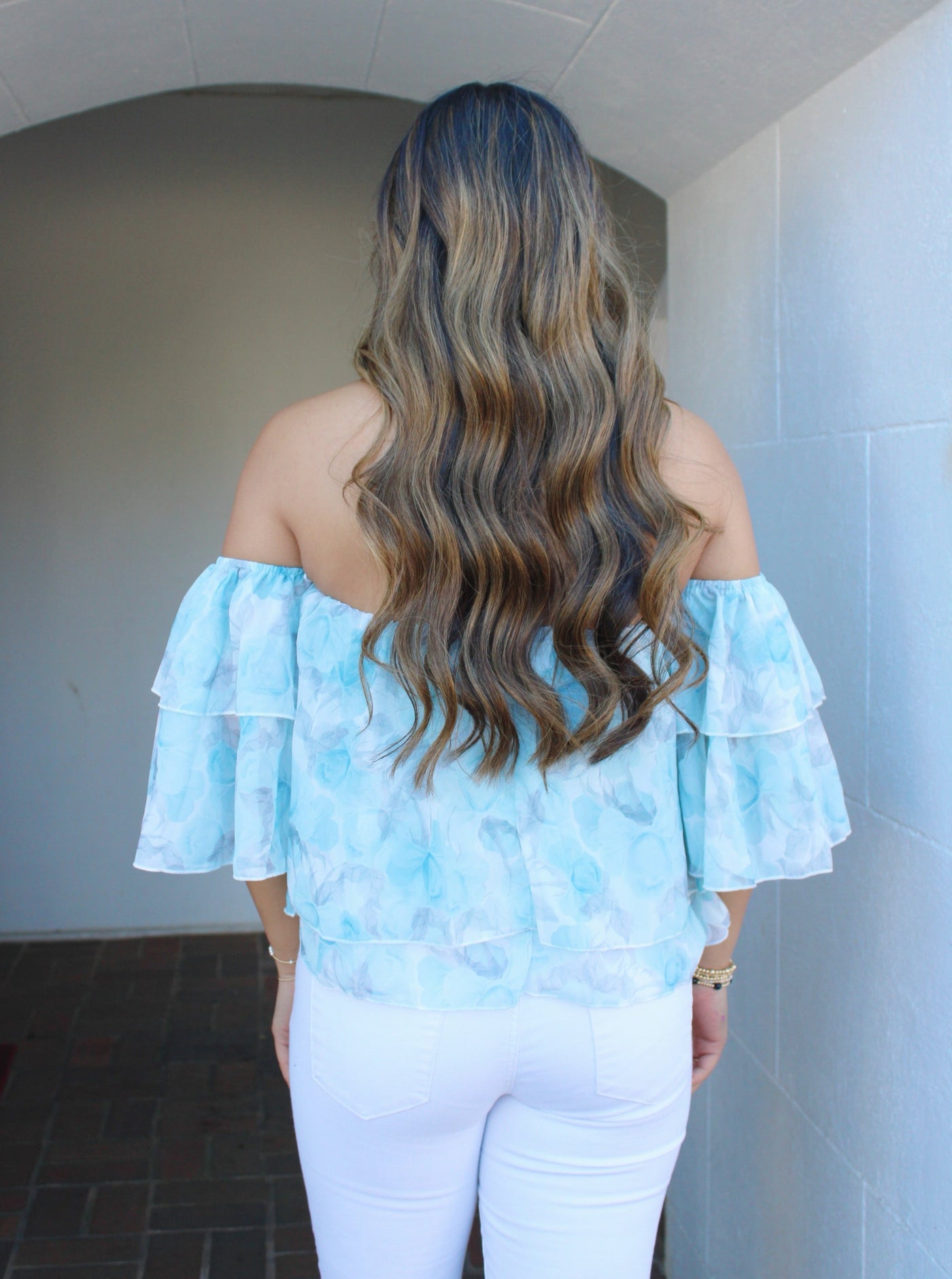 Davia Ruffle Floral Top