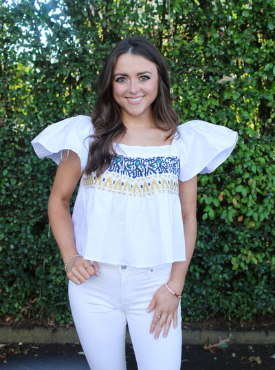 Macie Embroidered Top