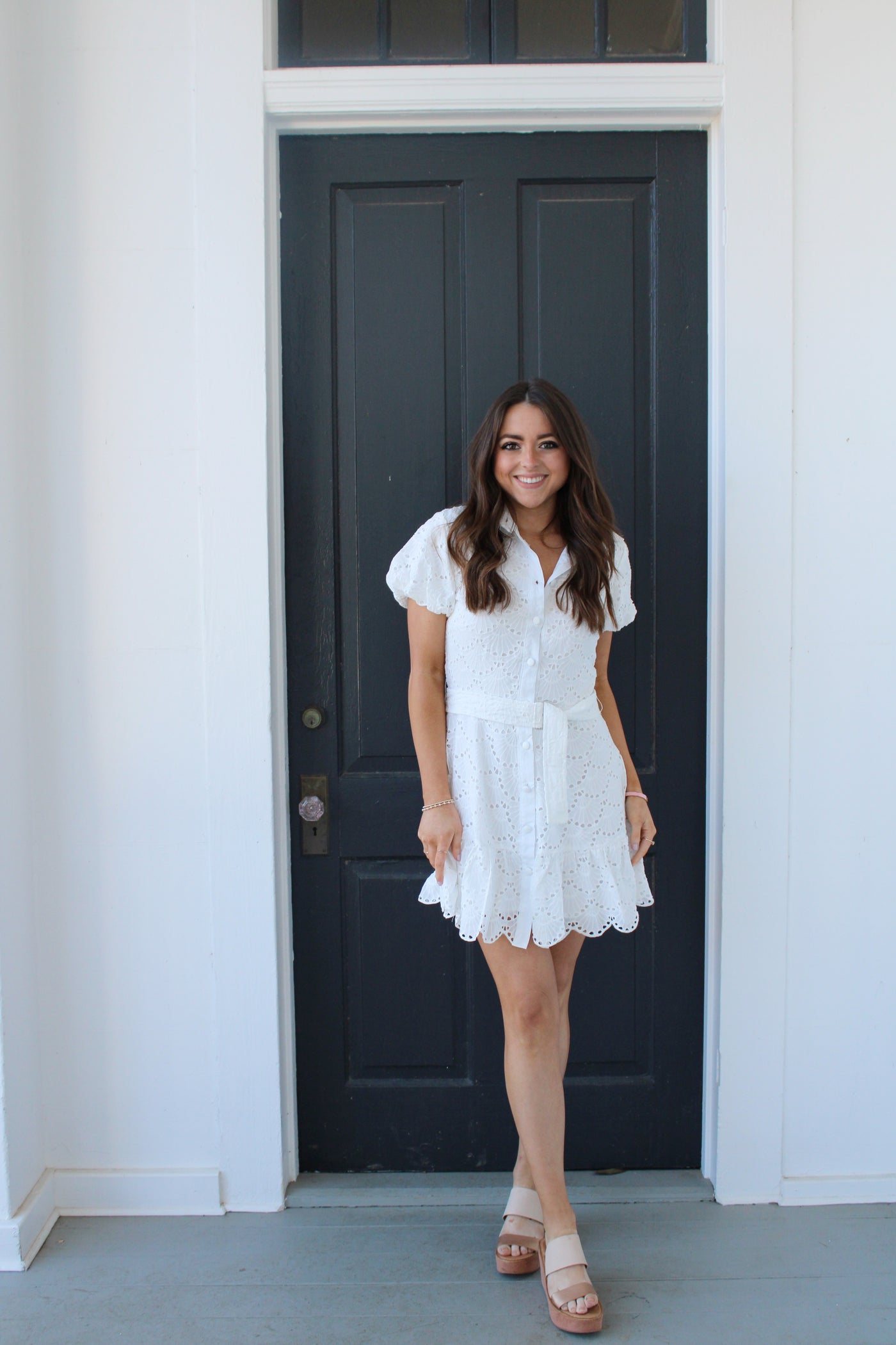 Annie Eyelet Mini Dress