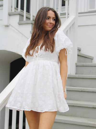 Senior Floral Lace Mini Dress