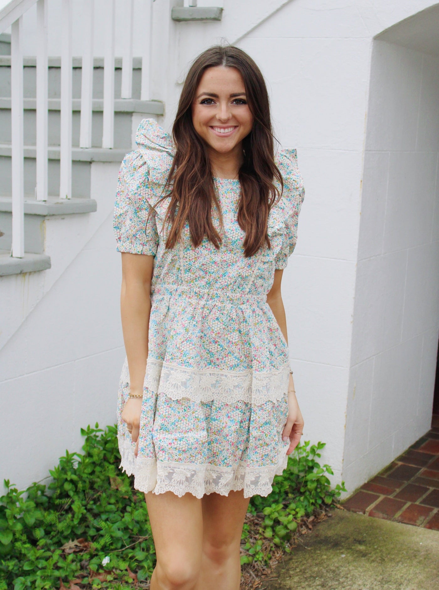 Betsy Floral Embroidered Mini Dress