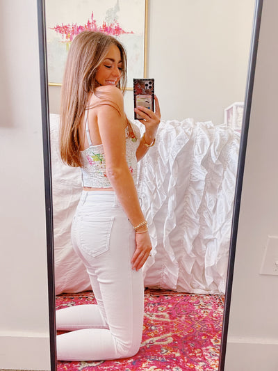 Floral Print Corset Top