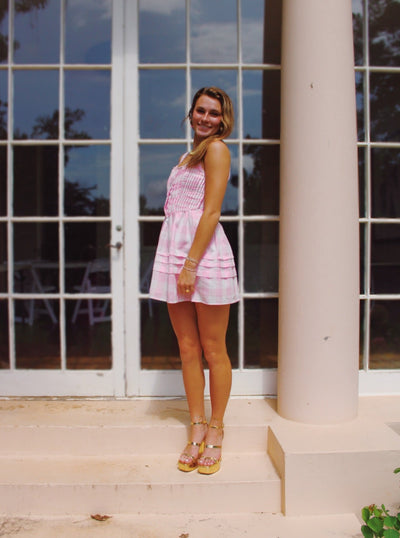 Garden Barbie Plaid Mini Dress