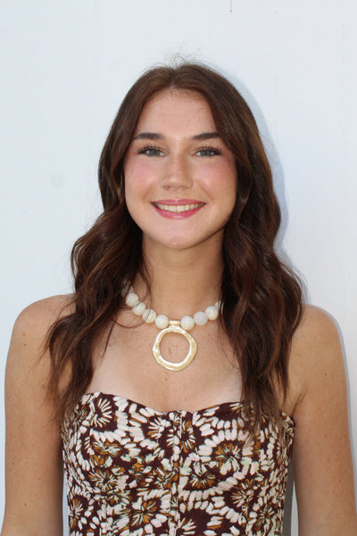 Tiger Eye Necklace - White