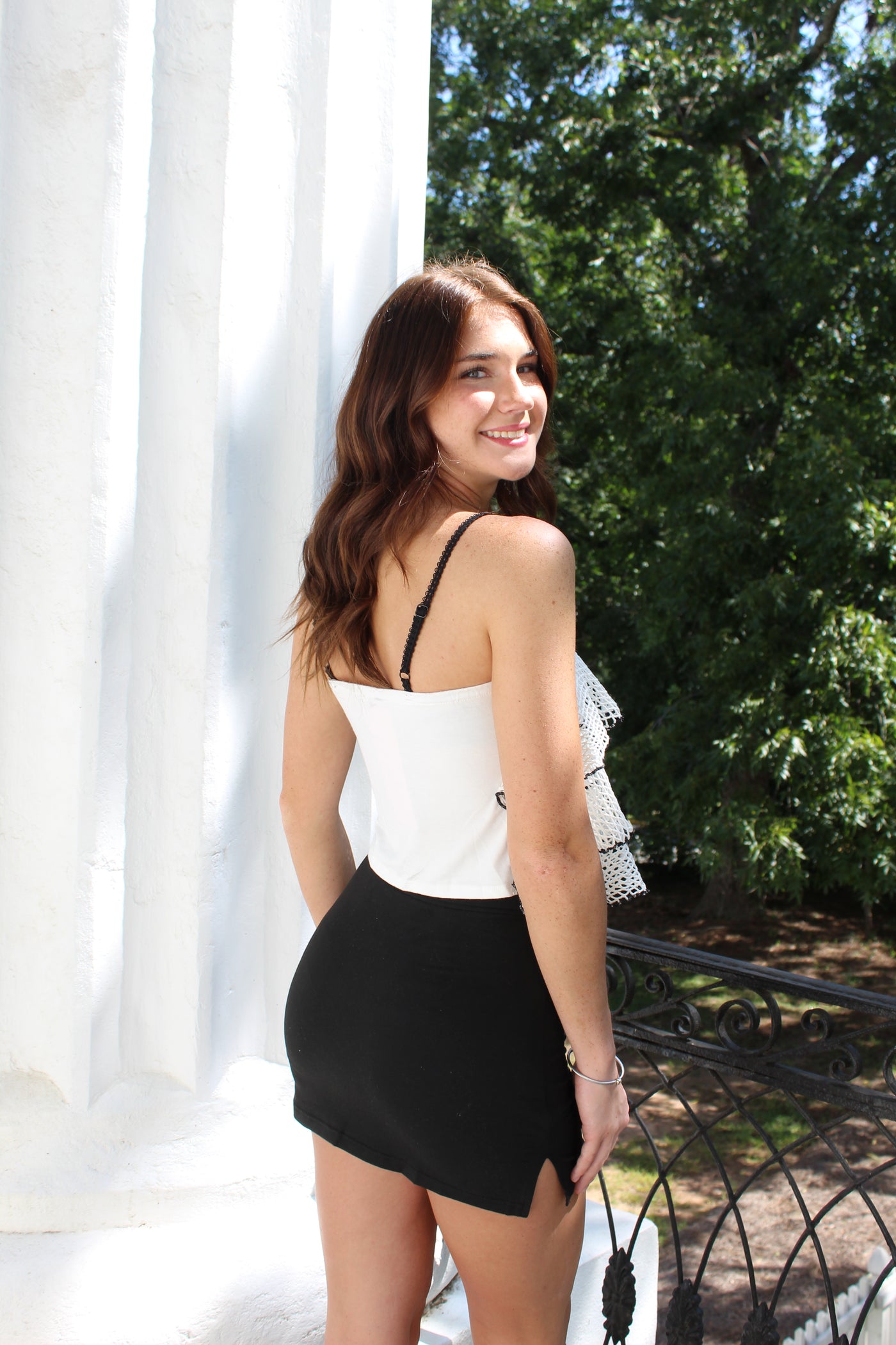 Natalie Crochet Ruffle Top