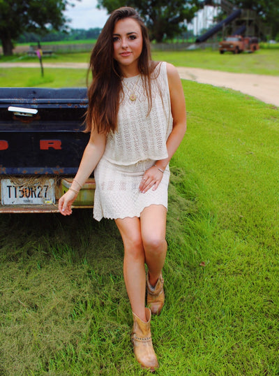 Back To The Beginning Knit Skirt Set
