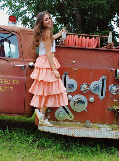 Pure Sweetness Tiered Midi Skirt