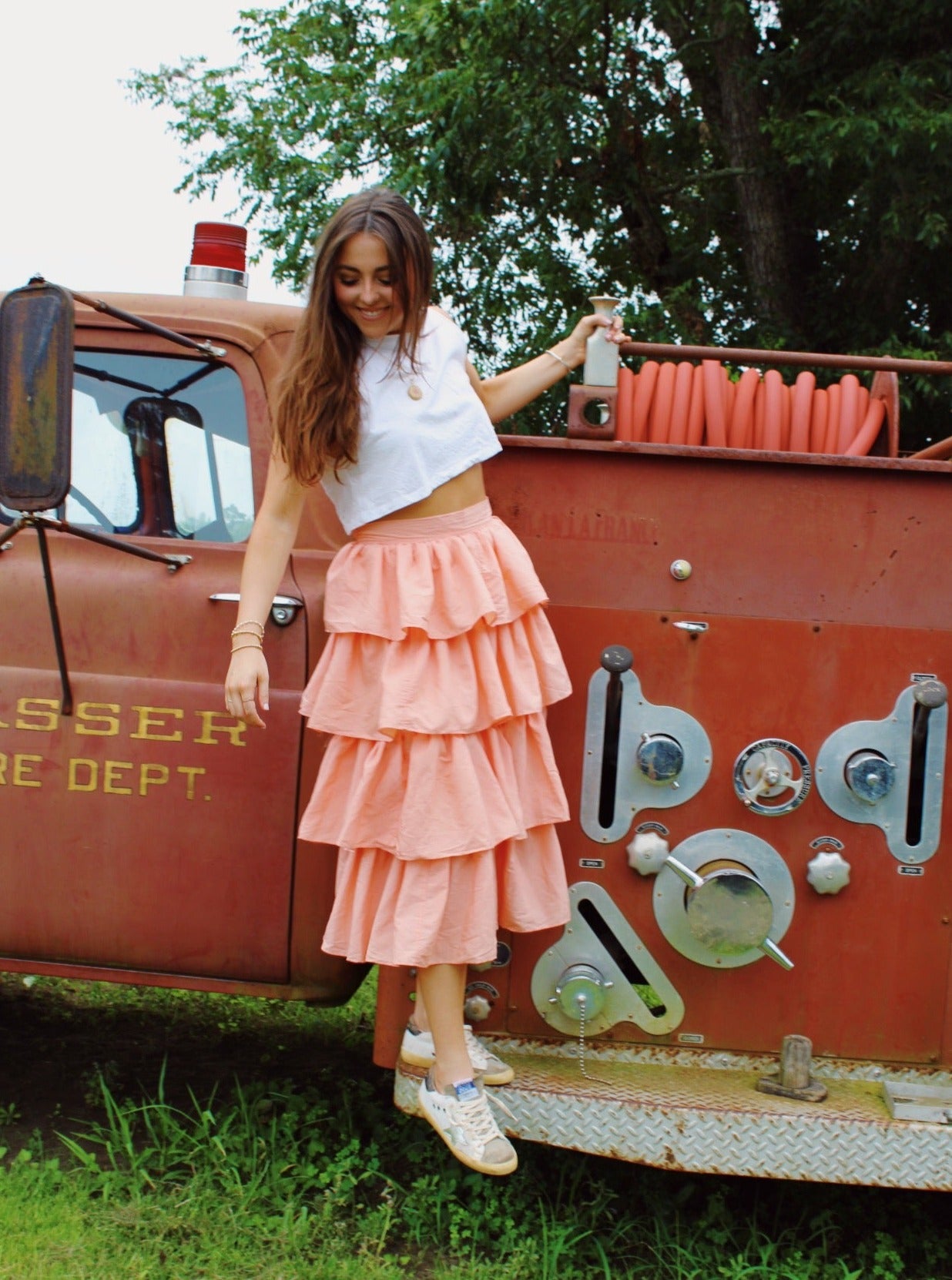 Pure Sweetness Tiered Midi Skirt