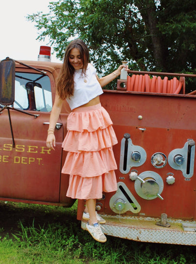 Pure Sweetness Tiered Midi Skirt